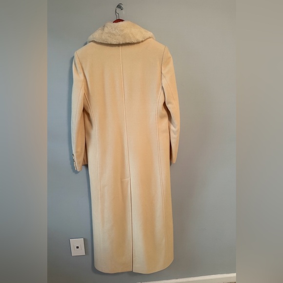 Anastasio Wool Long Coat with Fur Collar – Cream – Size 48 (Fits M/L) - Picture 4 of 16